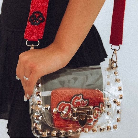 Handbags - Clear purse with gold studded accents